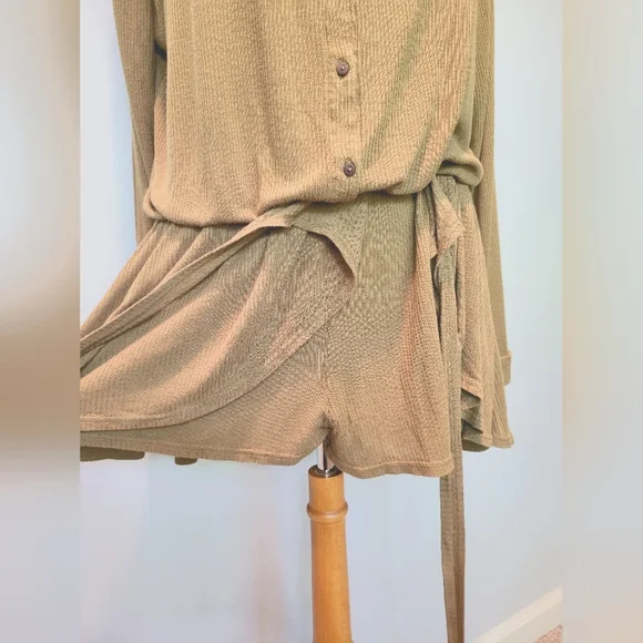 Free People Beach Lively Romper Tropical Nut SZ M - Picture 6 of 10